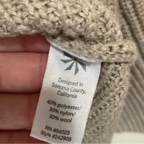 Athleta Huntly Knit Wool Blend Crewneck Oversized Oatmeal Sweater Sm - Picture 10 of 11